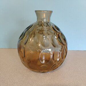 Vidrios San Miguel Recycled Glass Thumbprint Design Amber Vase